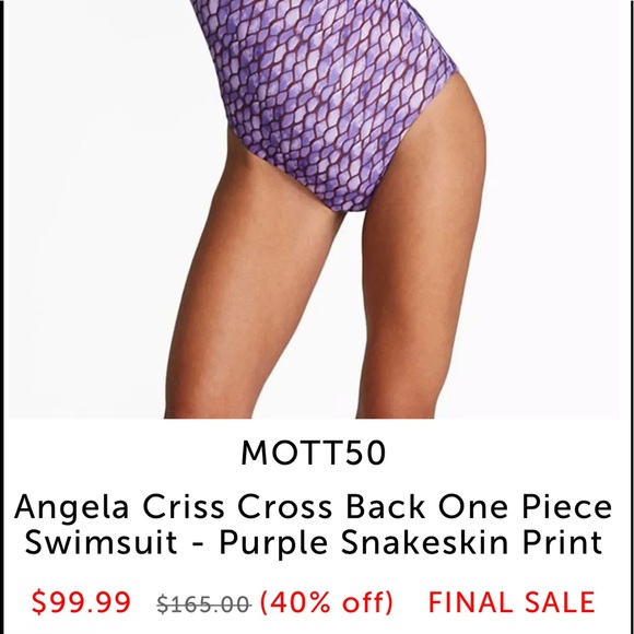 Mott 50  Criss Cross Back Swimsuit- SM & Med - Picture 2 of 6